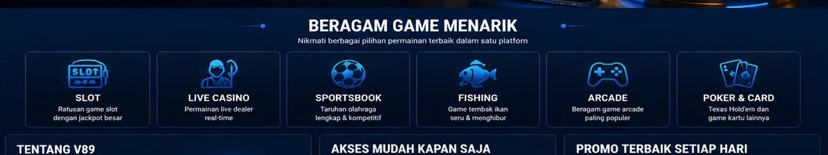Kategori permainan pada halaman V89